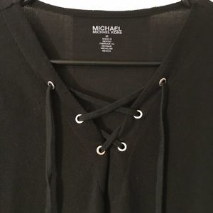Michael Kors Black long sleeve tie top tunic M